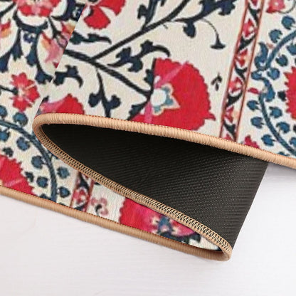 Shakhrisyabz Suzani Uzbekistan Floral Embroidery Print Bath Mat