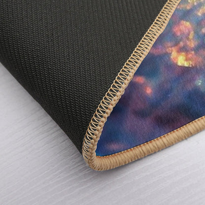 Sparkling Blue Rainbow Waves Bath Mat