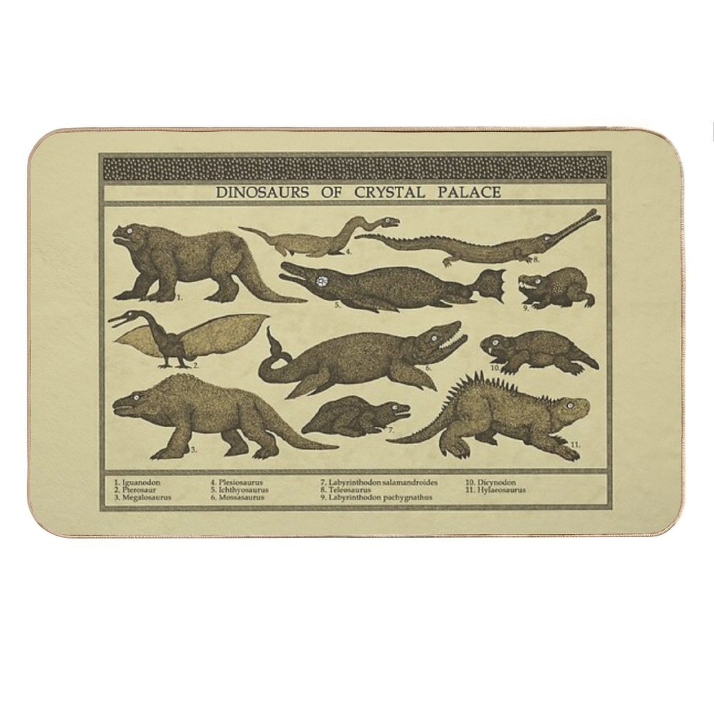 Dinosaurs of Crystal Palace Bath Mat