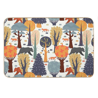 Woodland Animal Pattern for Kids Bath Mat