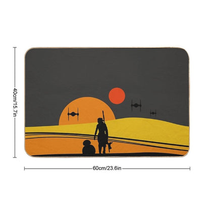 Tatooine Colorful Sunset Bath Mat