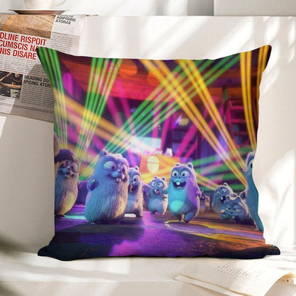 Lemmings Party Linen Throw Pillow Cover