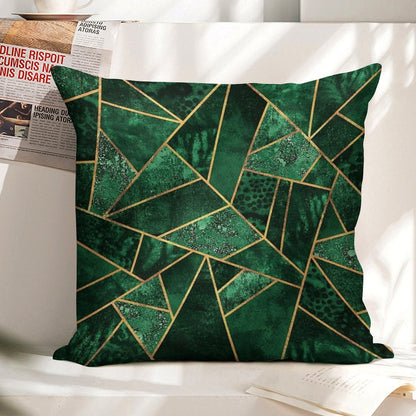Deep Emerald Linen Throw Pillow Cover