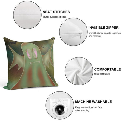 Bat Ghost Soft Easy Maintenance Throw Pillow