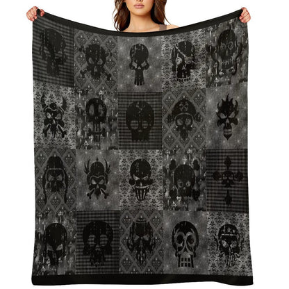 Skull Collage Throw Blanket