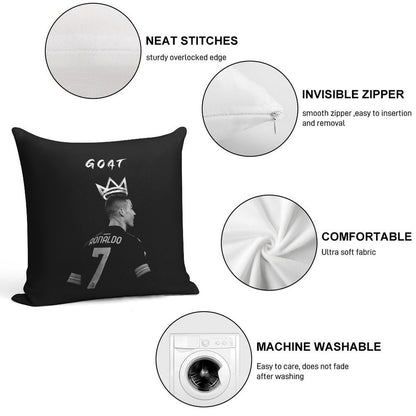 Cristiano Ronaldo Goat Soft Anti-Pilling Throw Pillow