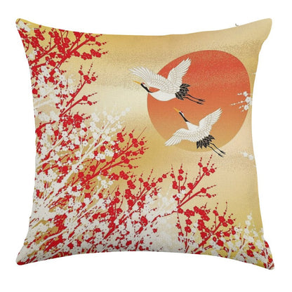 Japan 2 Linen Throw Pillow Cover