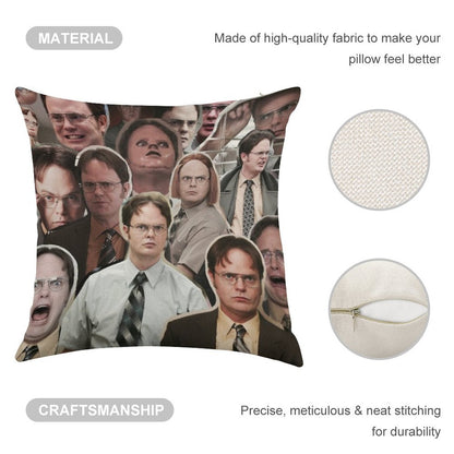 Dwight Schrute - The Office Linen Throw Pillow Cover