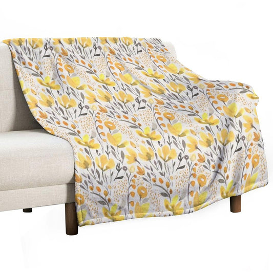 Yellow Field Throw Blanket