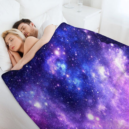 Purple Blue Galaxy Nebula Throw Blanket