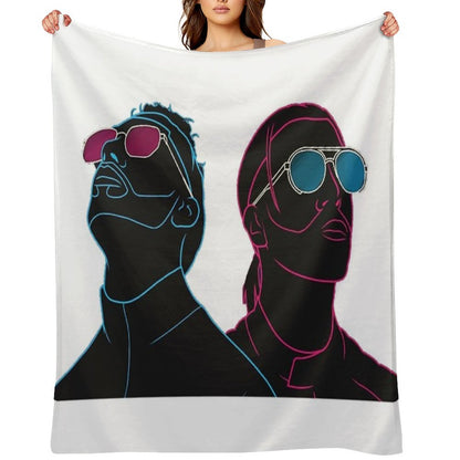 PNL Neon Effect Drawing Throw Blanket