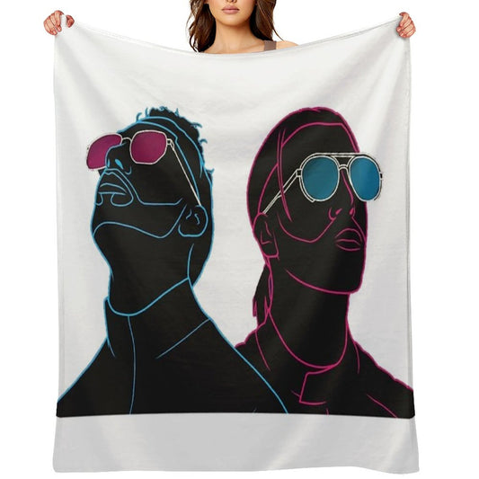 PNL Neon Effect Drawing Throw Blanket