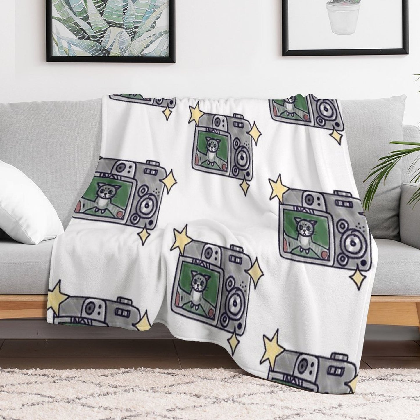 Cat Selfie Throw Blanket