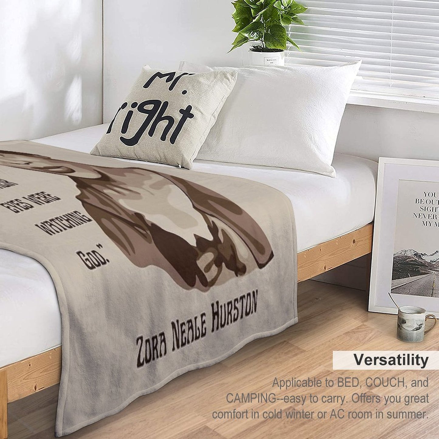 Zora Neale Hurston Portrait And Quote Throw Blanket