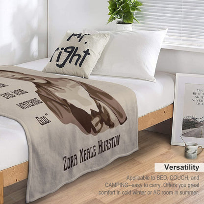 Zora Neale Hurston Portrait And Quote Throw Blanket