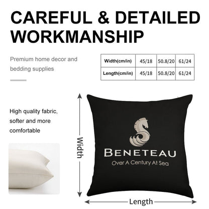 Beneteau Sailboat Sailing Yacht POCKET SIDE Linen Throw Pillow Cover