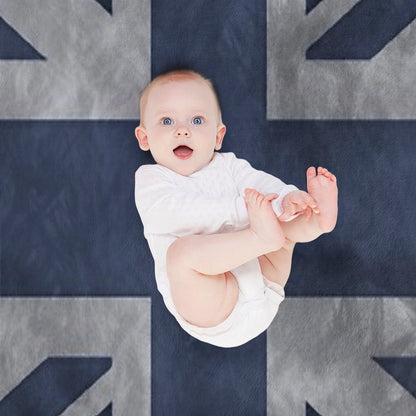 Blue Distressed Union Jack Throw Blanket
