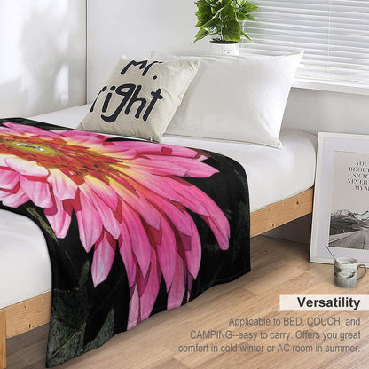 Pretty in Pink Blooming Flower Water Color Throw Blanket
