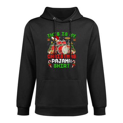 Funny This Is My Christmas Pajama Drum Kit Christmas Breathable Fabric Hoodie