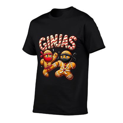 Funny Ginjas Gingerbread Ninjas for Kid Boys Christmas Xmas  Trendy Pattern T-Shirt