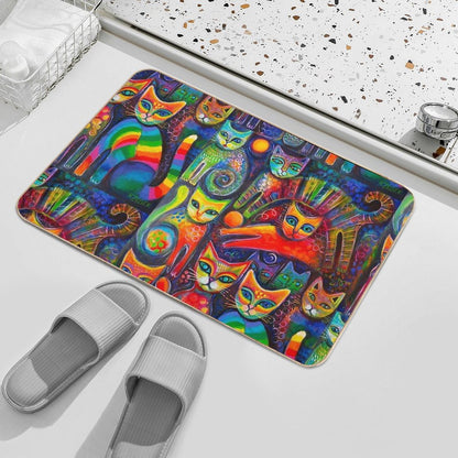 Rainbow Cats Acrylics Bath Mat
