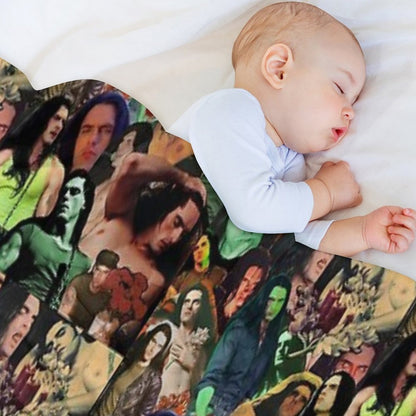 Type O Negative Peter Steele Dark Goth Collage Edit II Throw Blanket