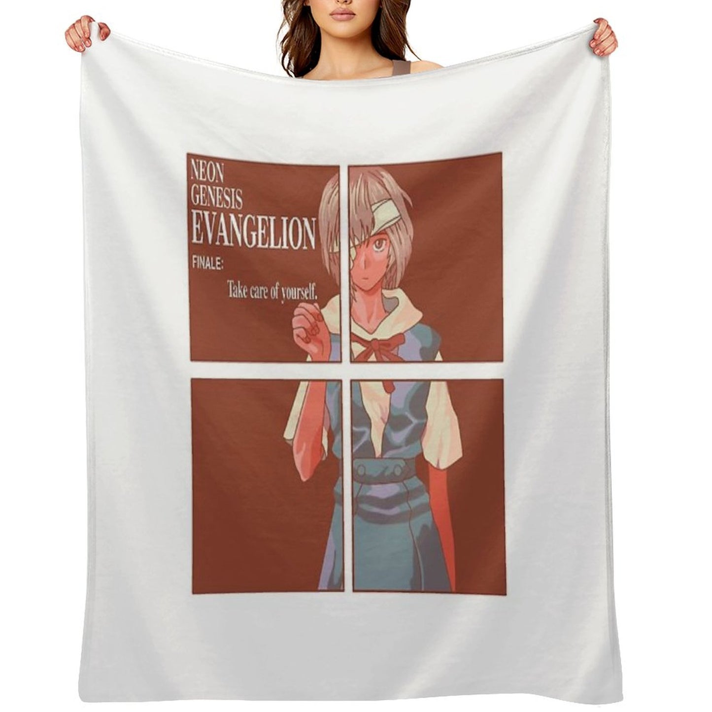Rei Ayanami Finale Take Care Of Yourself Throw Blanket