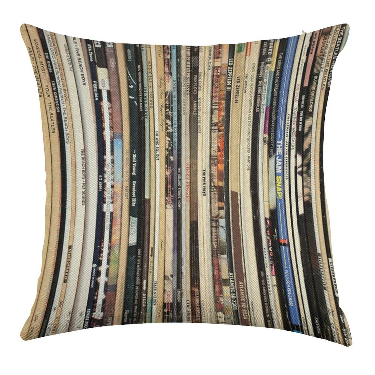 Classic Rock 2  Vinyl Records Linen Throw Pillow Cover