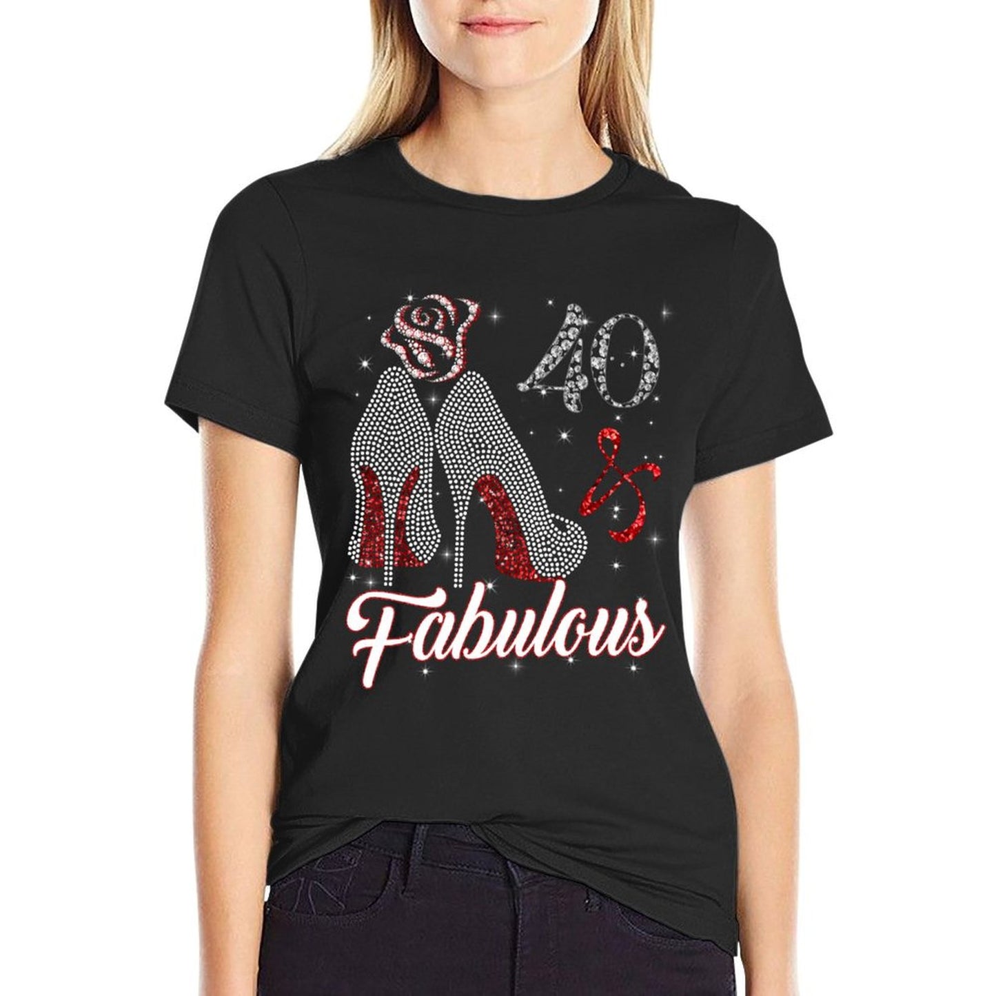 40 And & Fabulous 1981 40Th Birthday Gift For Womens  Cotton T-Shirt