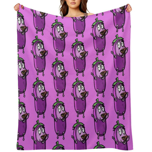 Courage The Cowardly Dog™ in The Great Eggplant Costume Throw Blanket