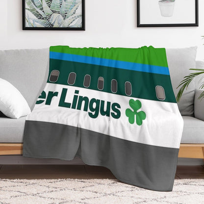 Plane Tees - Aer Lingus (1980s) Throw Blanket