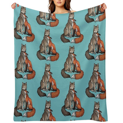 Wolf & Fox Throw Blanket