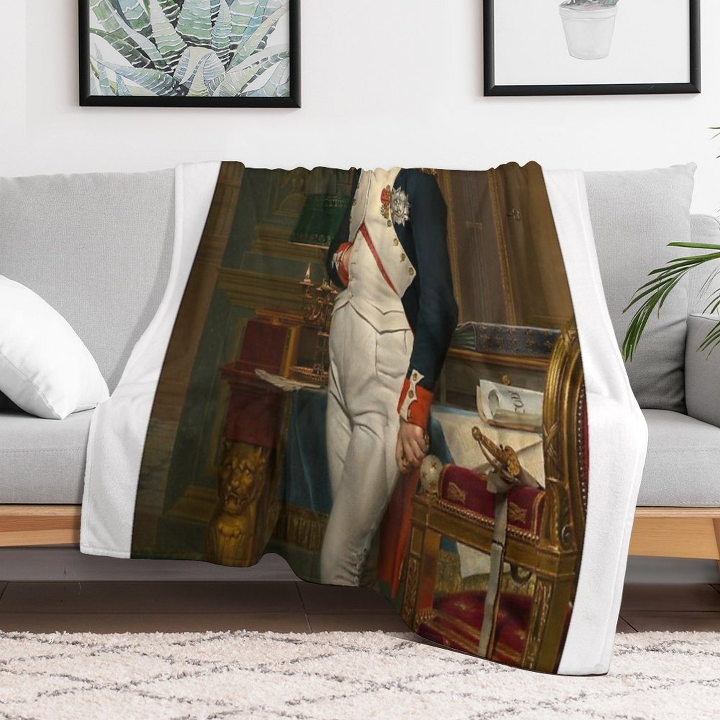 Napoleon Bonaparte Portrait Throw Blanket