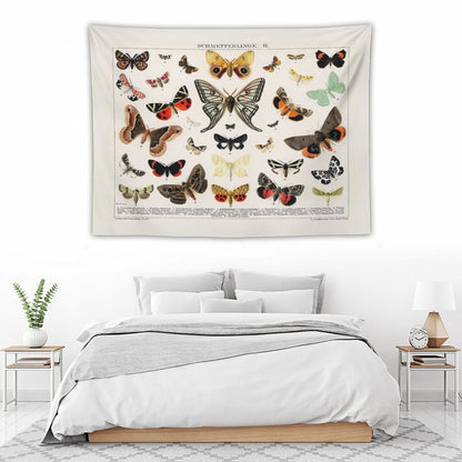 1894 Antique Butterfly Classification Illustration Tapestry