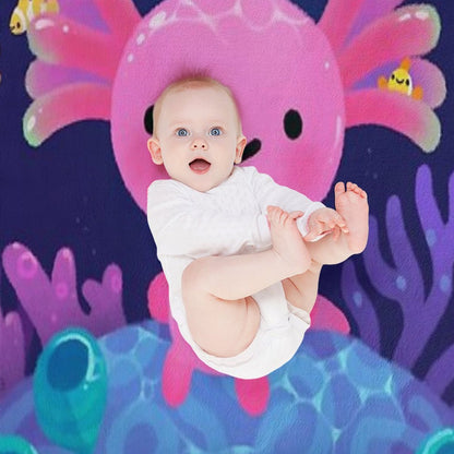 Coral Axolotl Throw Blanket