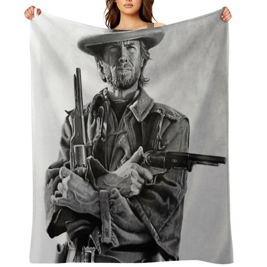 Clint Eastwood Josey Wales  Drawing Throw Blanket