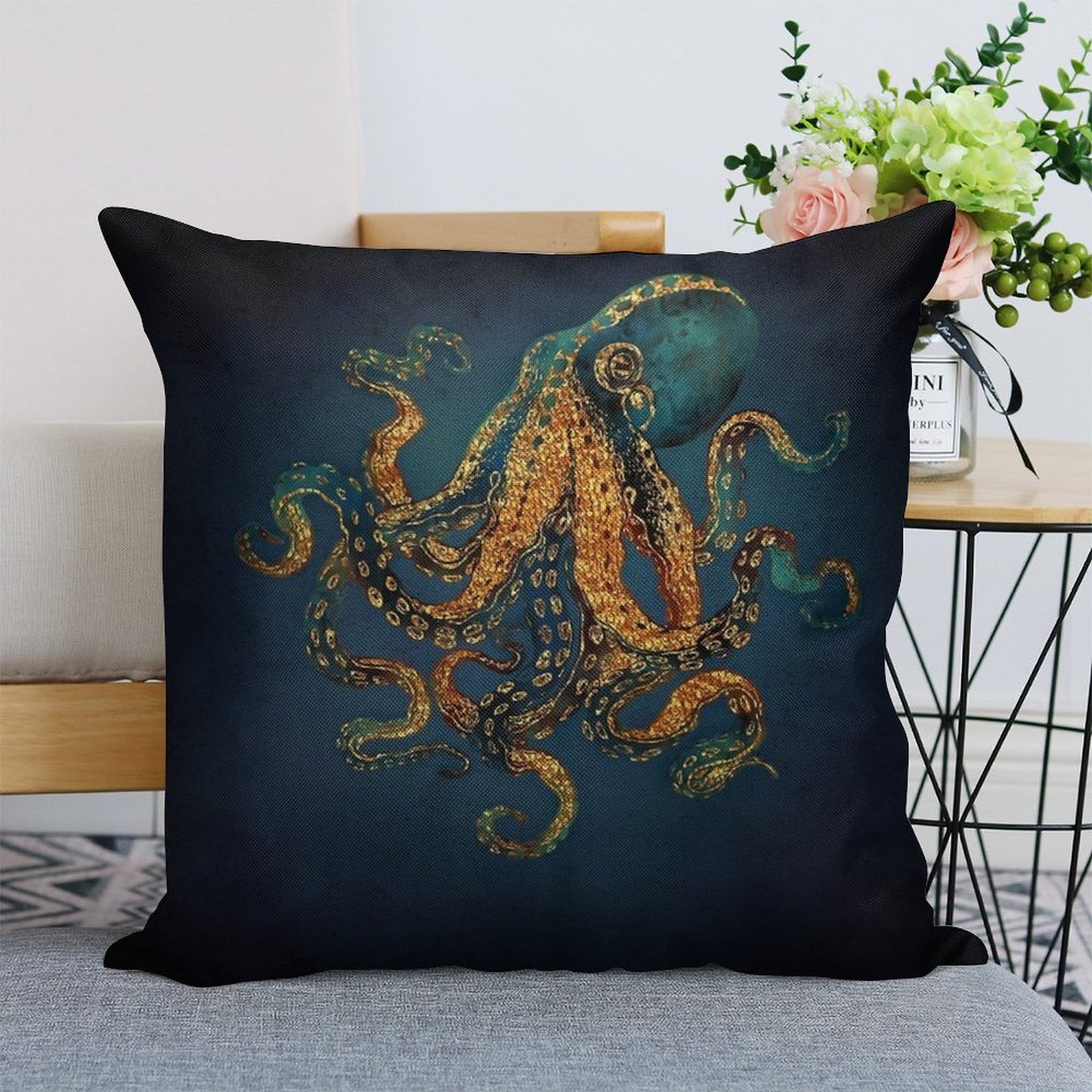 Underwater Dream IV Linen Throw Pillow Cover
