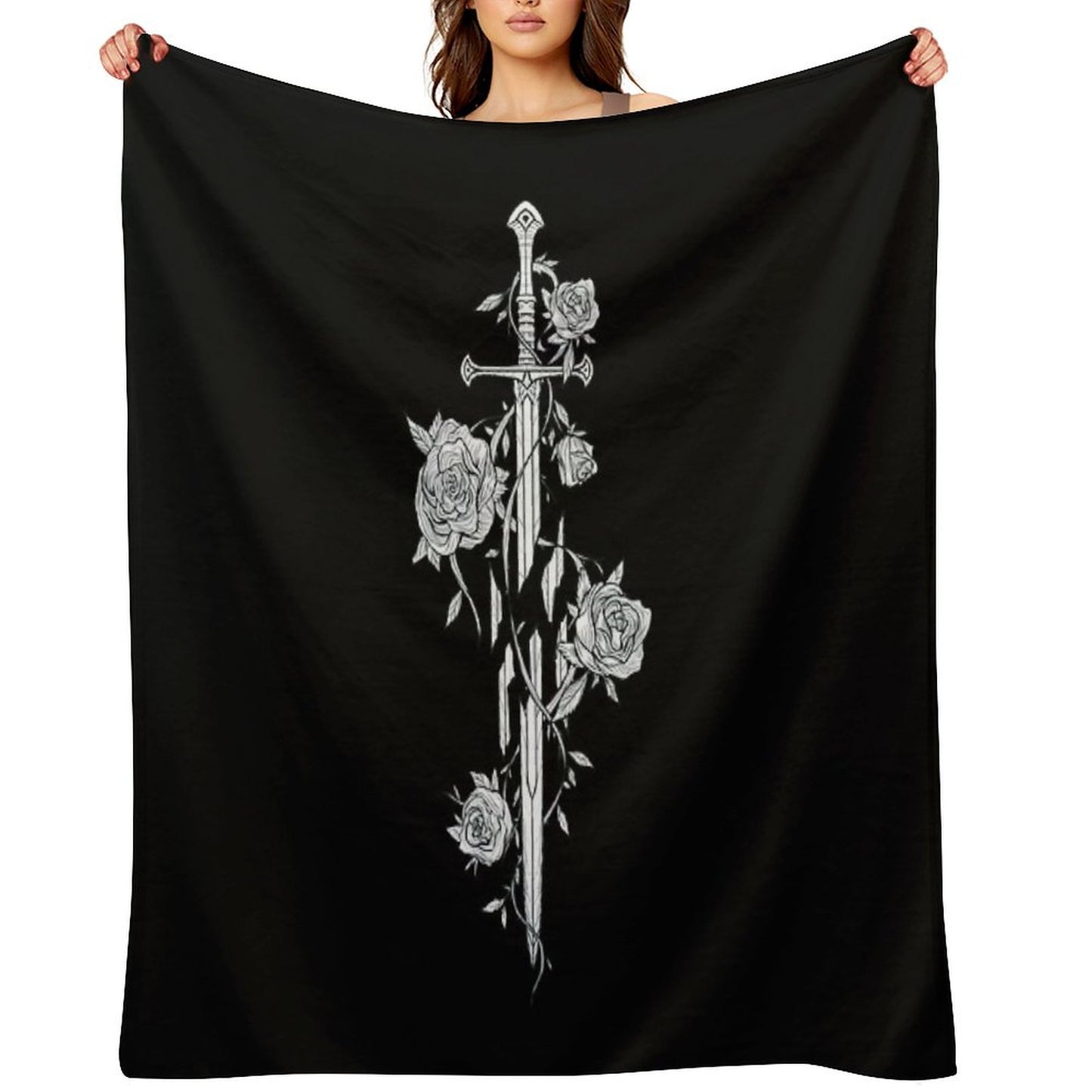 Roses of The Broken Sword Throw Blanket