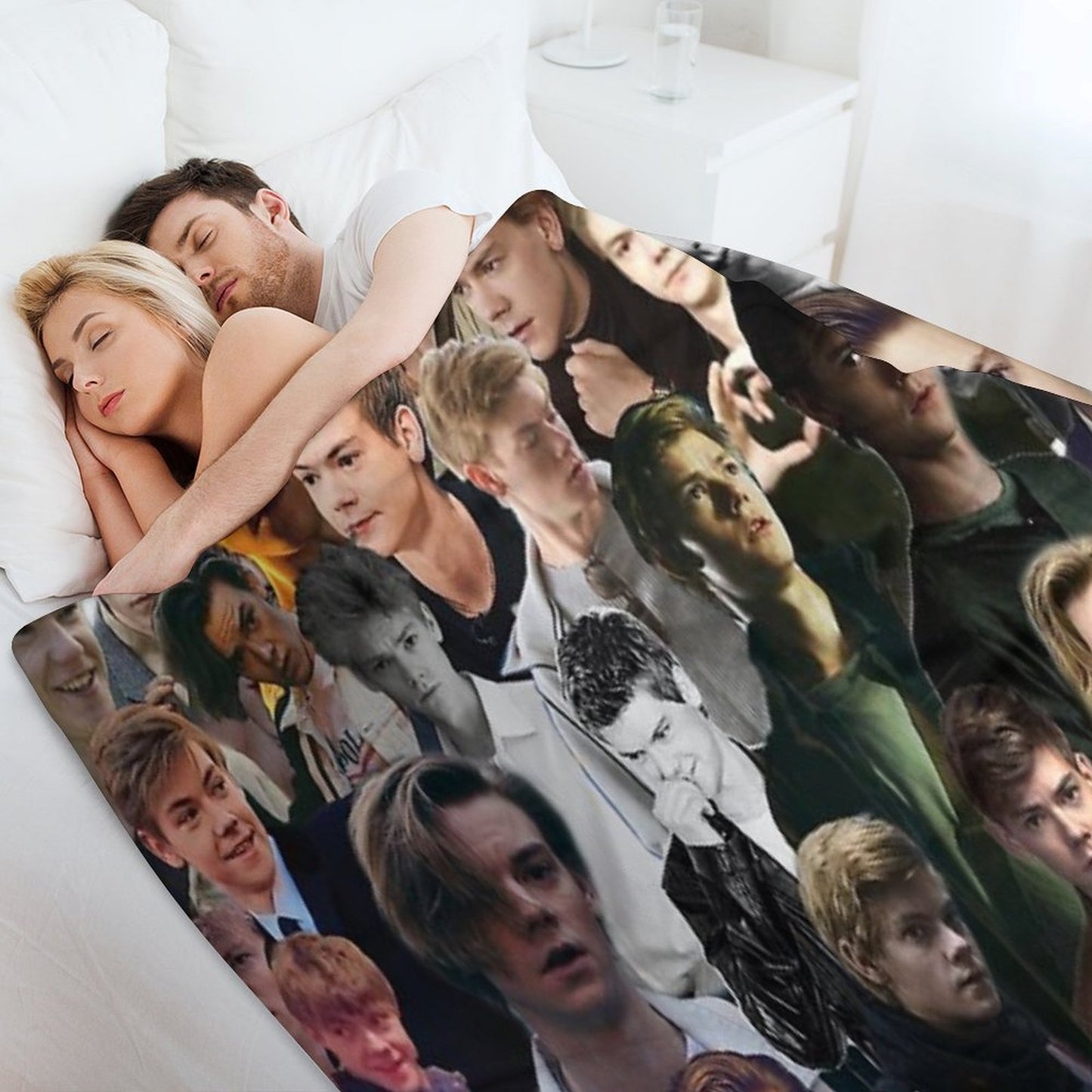 Thomas Brodie-Sangster Collage Throw Blanket
