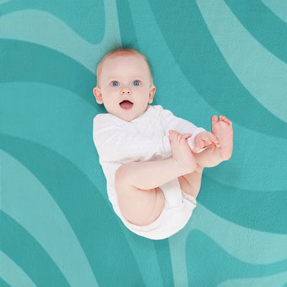 New Groove Retro Liquid Swirl Abstract Pattern in Turquoise Teal Throw Blanket