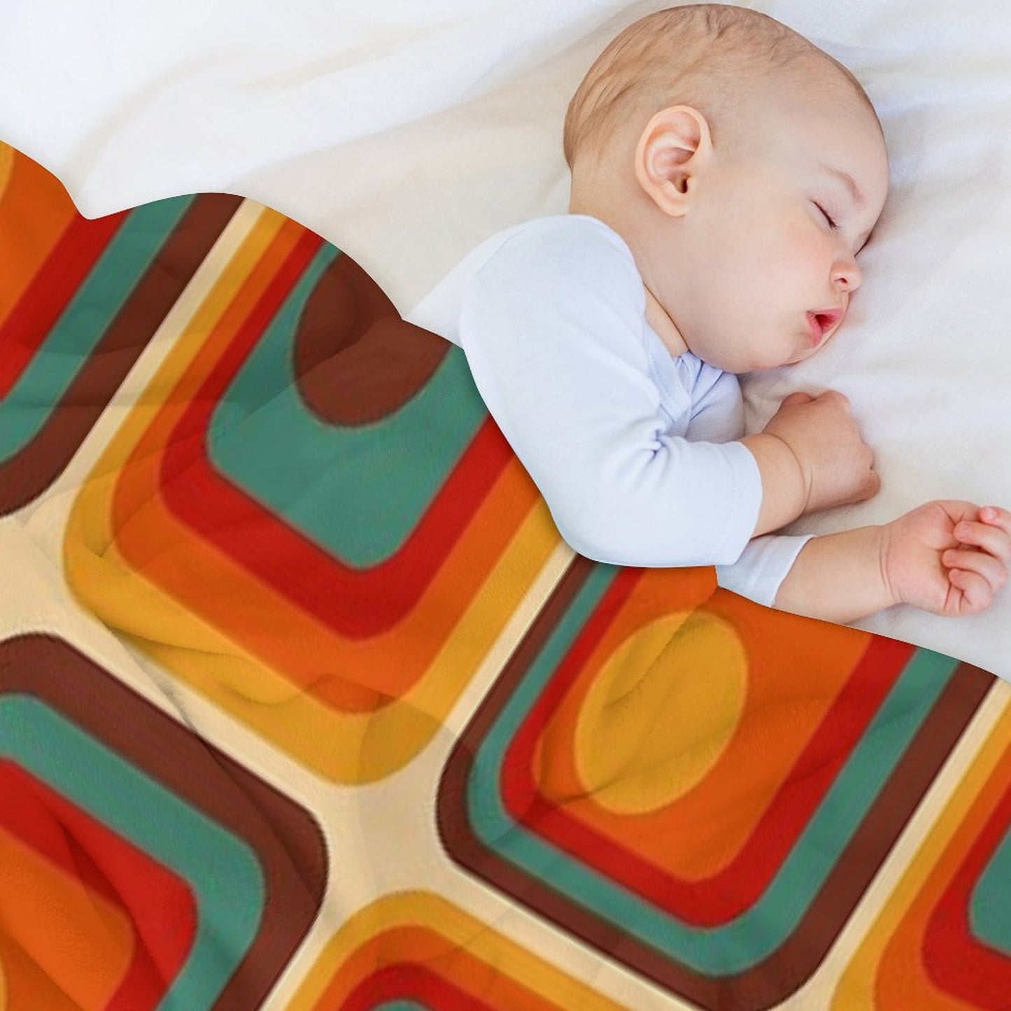 Retro Geometric Gradient Square And Circle Pattern 221 Throw Blanket