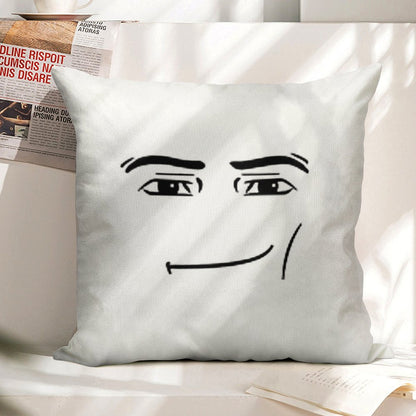 Man Face Linen Throw Pillow Cover