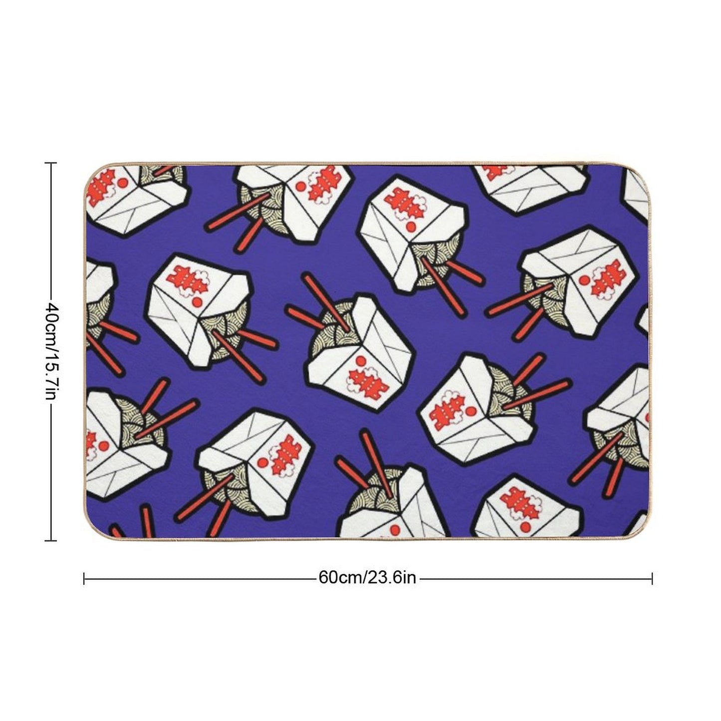 Take-Out Noodles Box Pattern Bath Mat