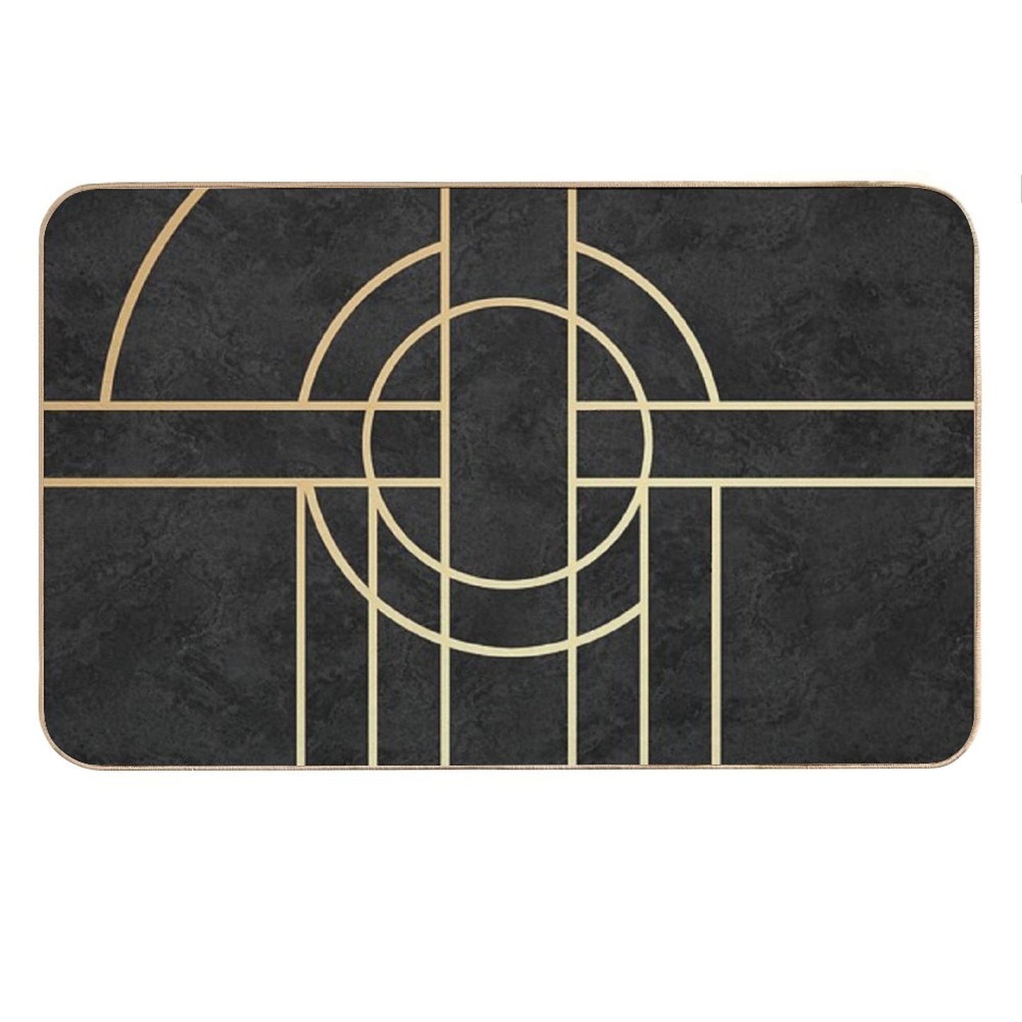 Art Deco Black Marble Bath Mat