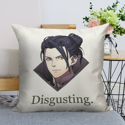 Felix Disgusting V2 Linen Throw Pillow Cover