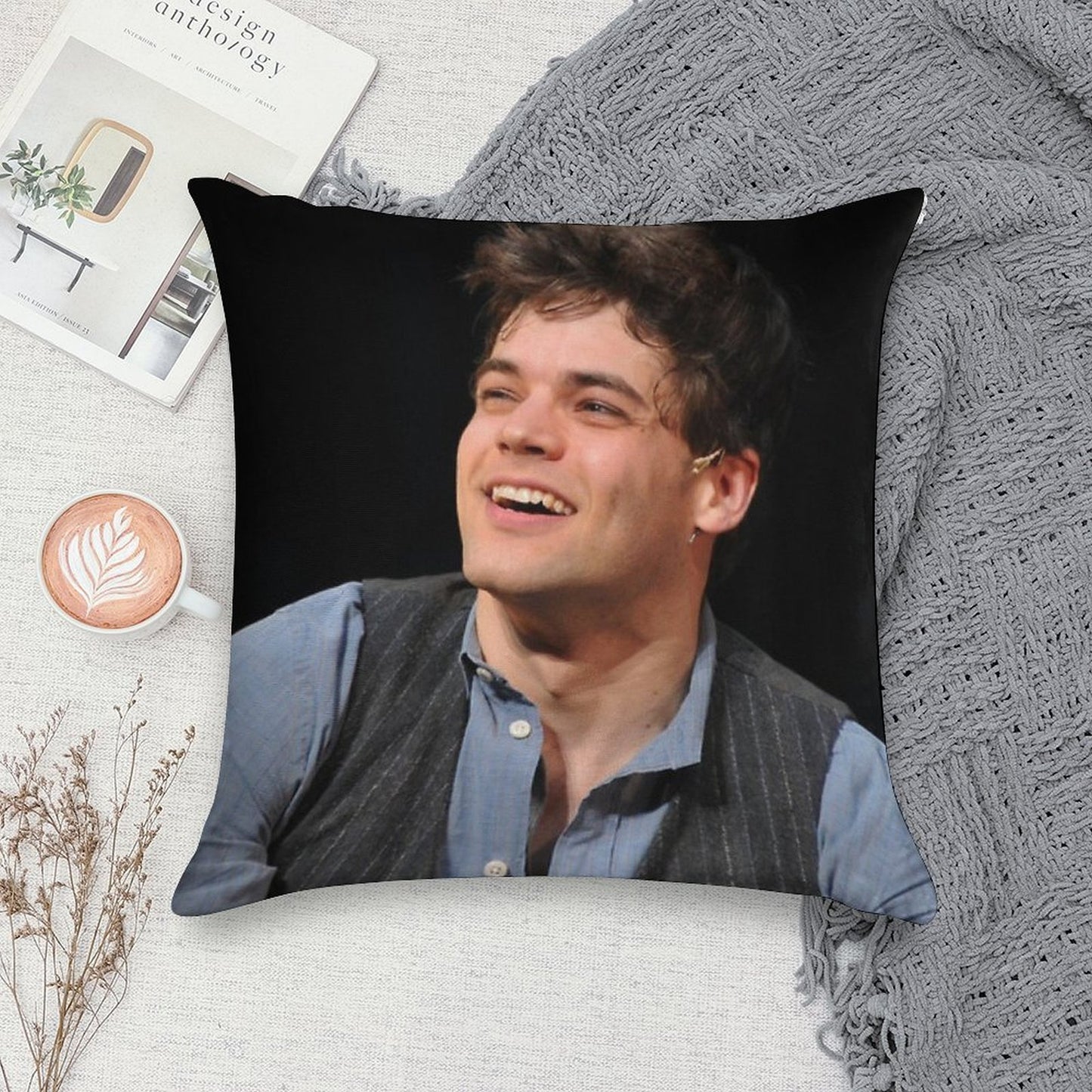 Jeremy Jordan Newsies Soft Reinforced Edging Throw Pillow