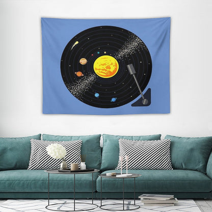 Solar System Vinyl Record Tapestry