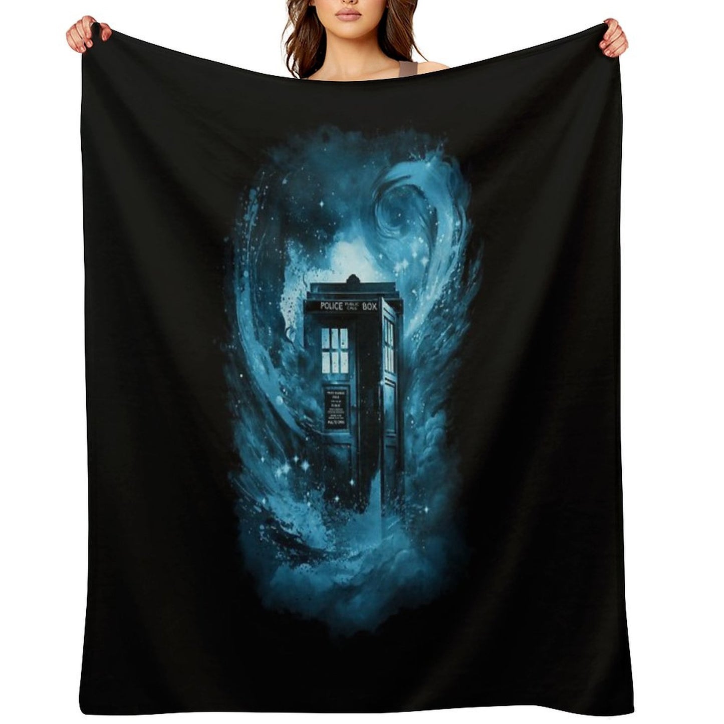 The Color Vortex-blue Version Throw Blanket