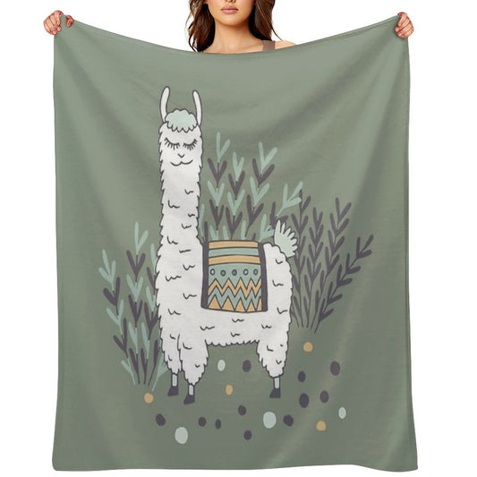 Smug Llama Throw Blanket