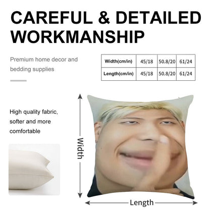 Namjoon Meme Linen Throw Pillow Cover
